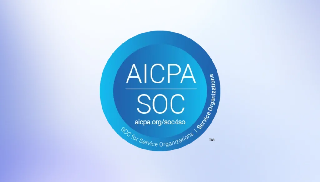 Logo of AICPA SOC 2 Certification, indicating Embrace.ai's compliance with rigorous data privacy and security standards.