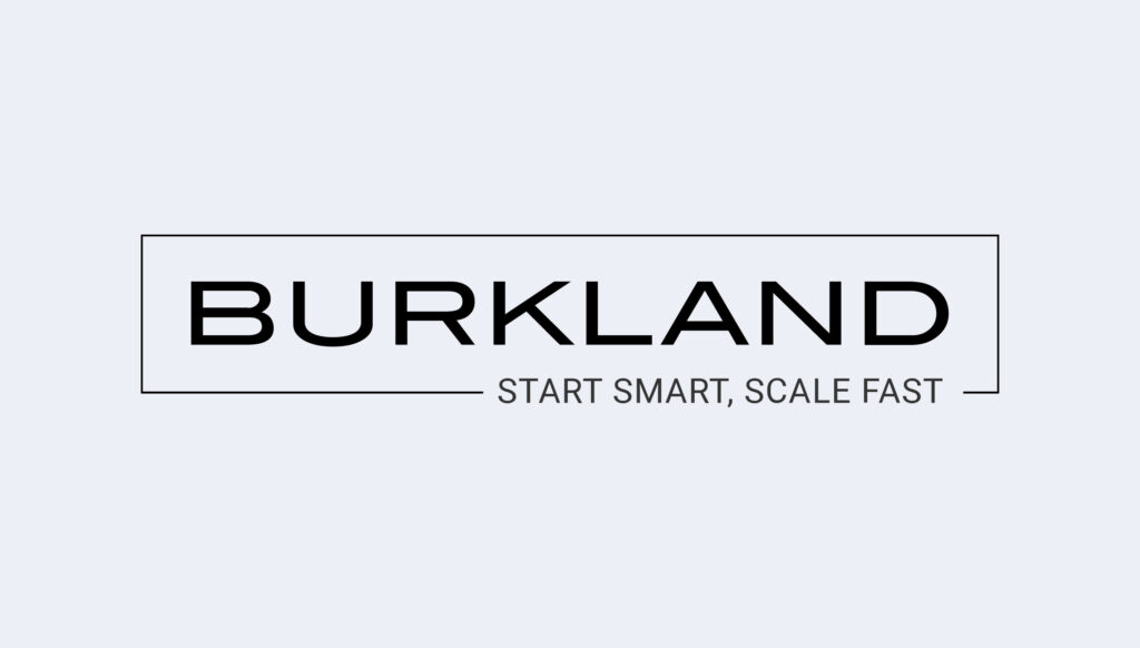 Burkland Associates logo on a gradient background