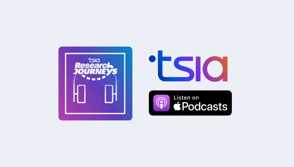 TSIA logo and podcast image with 'Listen on Apple Podcasts' logo