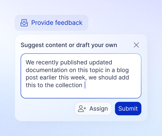 Embrace AI feedback input field with user typing content update note to team managers